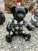 Figurka z żywicy MIŚ HARIBO CZARNY SREBRNY 30 cm