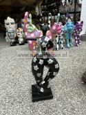 Figurka z żywicy BALERINA CZARNA w kwiaty kwiatki 80 cm