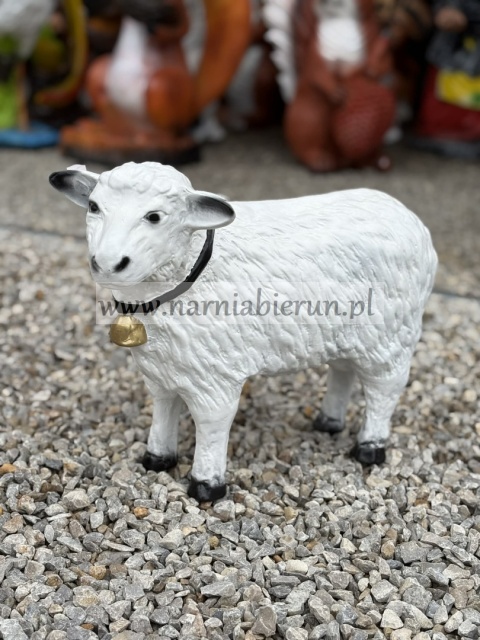 Figurka z żywicy Owca owieczka z dwoneczkiem 45 cm.