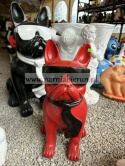 Figurka z żywicy Pies Buldog w okularach francuski średni 57 cm