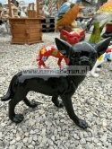 Figurka z żywicy Pies Chihuahua czerwony biały czarny 35cm