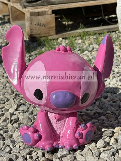 Figurka z żywicy ANGEL stich sticz kosmita różowy mały 23 cm.