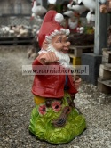 Figurka z żywicy Krasnal Krasnoludek latarnik z ptaszkami 74 cm