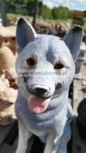 Figurka z żywicy pies hachi akita 57 cm biały brązowy rudy czarny szary