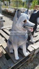Figurka z żywicy pies hachi akita 57 cm biały brązowy rudy czarny szary