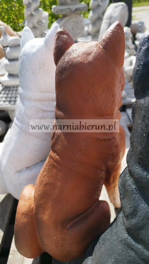 Figurka z żywicy pies hachi akita 57 cm biały brązowy rudy czarny szary