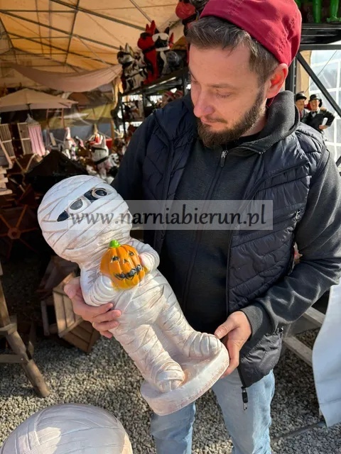 Figura z Żywicy MUMIA MAŁA Halloween Dynia 55 cm.