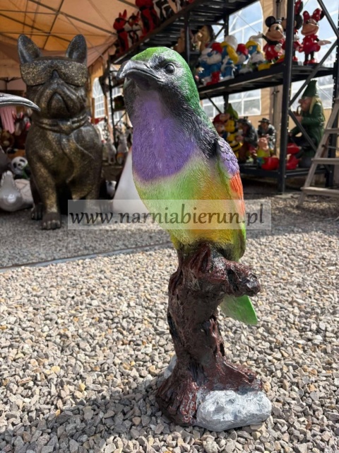 Figurka ogrodowa z żywicy Ptaszek na konarku Ptak 67 cm