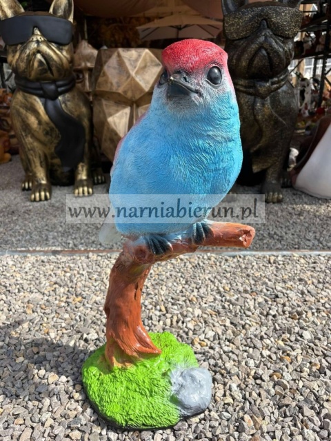 Figurka ogrodowa z żywicy Ptaszek na konarku Ptak 70 cm