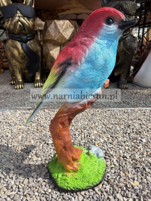Figurka ogrodowa z żywicy Ptaszek na konarku Ptak 70 cm