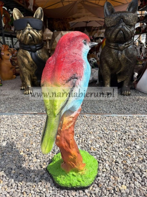 Figurka ogrodowa z żywicy Ptaszek na konarku Ptak 70 cm
