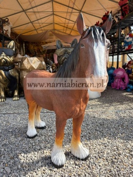 Figurka z żywicy KOŃ DUŻY BRĄZOWY CIEMNY KLACZ 103 cm
