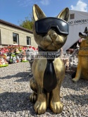 Figurka z żywicy KOT KOTEK w okularach złoty srebrny 79 cm
