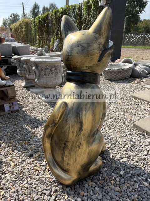 Figurka z żywicy KOT KOTEK w okularach złoty srebrny 79 cm