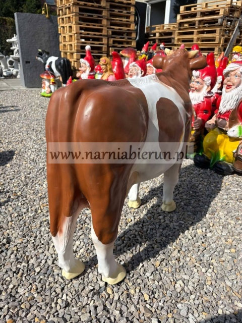 Figurka z żywicy KROWA BRĄZOWA CZARNA 104 cm