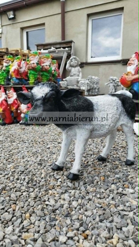 Figurka z żywicy Krowa czarna czarna cielę 60cm