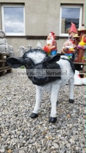 Figurka z żywicy Krowa czarna czarna cielę 60cm