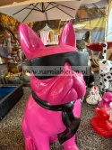 Figurka z żywicy Pies Buldog w okularach francuski GIGANT 120 cm