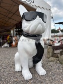 Figurka z żywicy Pies Buldog w okularach francuski GIGANT 120 cm