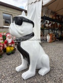 Figurka z żywicy Pies Buldog w okularach francuski GIGANT 120 cm