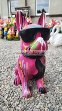 Figurka z żywicy Pies Buldog w okularach francuski średni 57 cm