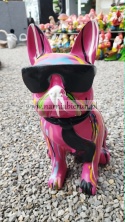 Figurka z żywicy Pies Buldog w okularach francuski średni 57 cm