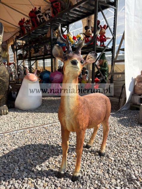 Figurka z żywicy JELONEK KOZIOŁEK Jeleń z rogami 75 cm.