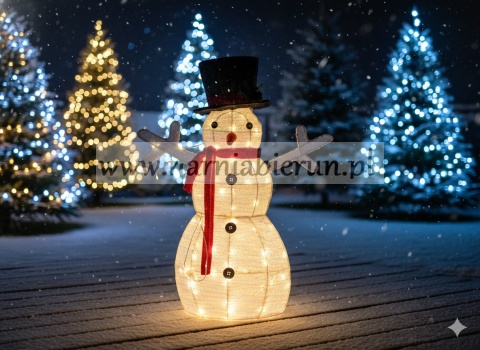 ŚWIĄTECZNA OZDOBA - BAŁWANEK ŚWIECĄCY BAŁWAN LED 72 CM BIAŁY