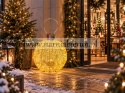 ŚWIĄTECZNA OZDOBA -DEKORACJA ŚWIĄTECZNA 3D LED - DUŻA MEGA BOMBKA ZŁOTA ŻÓŁTA 80 x 130 CM