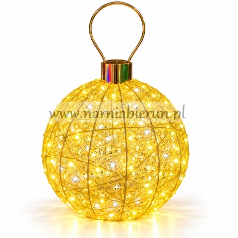 ŚWIĄTECZNA OZDOBA -DEKORACJA ŚWIĄTECZNA 3D LED - DUŻA MEGA BOMBKA ZŁOTA ŻÓŁTA 80 x 130 CM