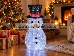 ŚWIĄTECZNA OZDOBA - BAŁWANEK ŚWIECĄCY BAŁWAN LED 60 CM ZIMNY BIAŁY