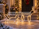 ŚWIĄTECZNA OZDOBA - ŚWIĄTECZNY ŚWIECĄCY RENIFER Z SANIAMI LED 120 x 27 x 66 CM CIEPŁY BIAŁY + ZIMNY FLASH WEWN/ZEWN
