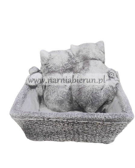 Figurka betonowa donica KOT koty w koszyku 18 cm Figurka betonowa donica KOT koty w koszyku 18 cm