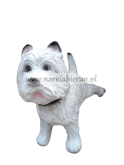 Figurka z żywicy Sznaucer Maltańczyk West pies z podnieszioną nogą 50 cm Figurka z żywicy Sznaucer Maltańczyk West pies z podnieszioną nogą 50 cm