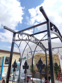 Pergola ogrodowa 215 cm metalowa róże łuk solidna pnącza kwiaty ogród