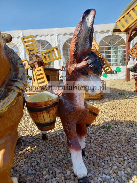 Figurka z żywicy OSIOŁ Z JUKAMI osiołek donica 79 cm Figurka z żywicy OSIOŁ Z JUKAMI osiołek donica 79 cm