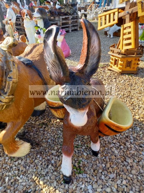 Figurka z żywicy OSIOŁ Z JUKAMI osiołek donica 79 cm Figurka z żywicy OSIOŁ Z JUKAMI osiołek donica 79 cm