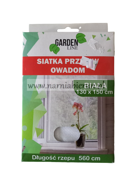 Siatka do okna przeciw owadom moskitiera 130X150 biała Siatka do okna przeciw owadom moskitiera 130X150 biała