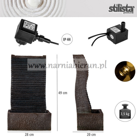 FONTANNA KASKADA OGRODOWA WODOSPAD 3 LED + POMPA FONTANNA KASKADA OGRODOWA WODOSPAD 3 LED + POMPA