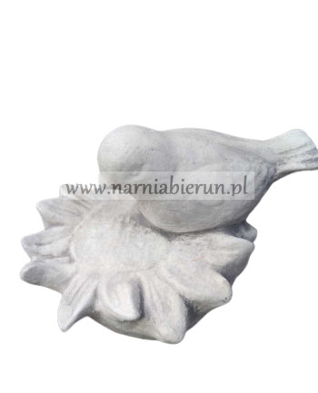 Figurka betonowa ptak ptaszek na kwiatku 11 cm Figurka betonowa ptak ptaszek na kwiatku 11 cm