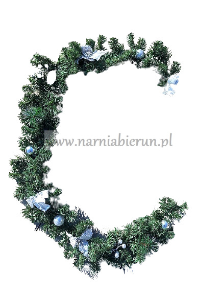 Girlanda świąteczna srebrna 180cm łańcuch stroik Girlanda świąteczna srebrna 180cm łańcuch stroik