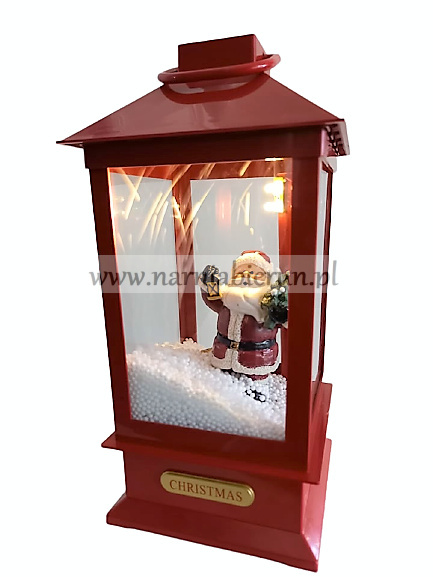 Lampion świąteczny pozytywka Mikołaj led dźwięk Lampion świąteczny pozytywka Mikołaj led dźwięk