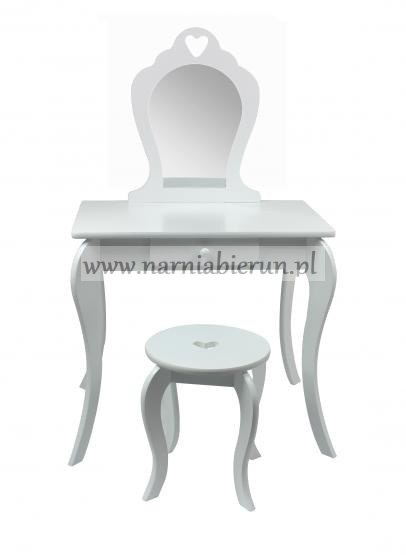 Piękna biała toaletka kosmetyczna dla dziecka + krzesełko Piękna biała toaletka kosmetyczna dla dziecka + krzesełko