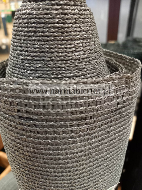 Siatka cieniująca osłona na ogrodzenie płot szara rolka 25M