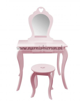 Piękna różowa toaletka kosmetyczna dla dziecka + krzesełko