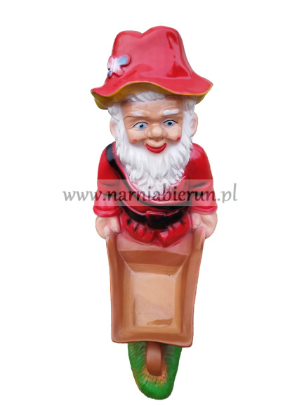 Duży krasnal ogrodowy z taczką 70cm Duży krasnal ogrodowy z taczką 70cm
