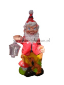 Figurka z żywicy Karsnoludek Krasnal z psem 80 cm