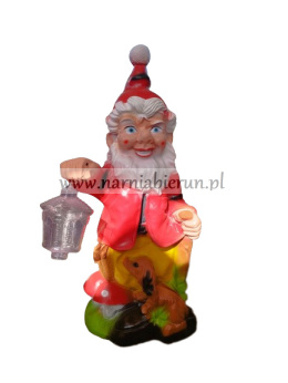 Figurka z żywicy Karsnoludek Krasnal z psem 80 cm