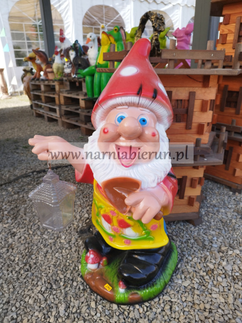 Figurka ogrodowa Krasnal latarnik ogrodnik 70 cm Figurka ogrodowa Krasnal latarnik ogrodnik 70 cm