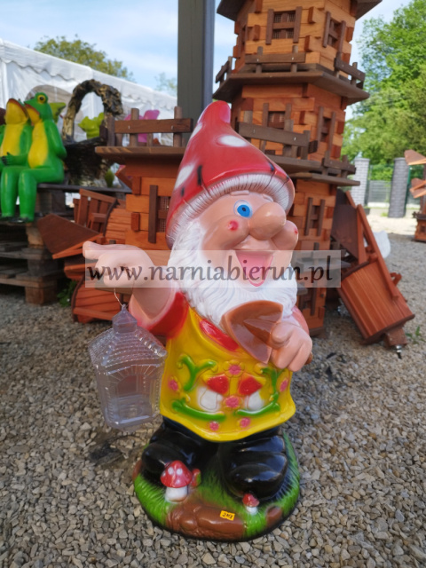 Figurka ogrodowa Krasnal latarnik ogrodnik 70 cm Figurka ogrodowa Krasnal latarnik ogrodnik 70 cm